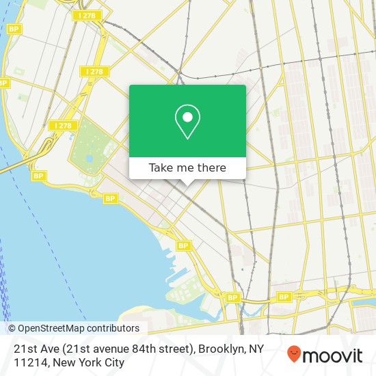 Mapa de 21st Ave (21st avenue 84th street), Brooklyn, NY 11214