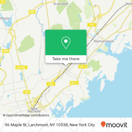 Mapa de 96 Maple St, Larchmont, NY 10538