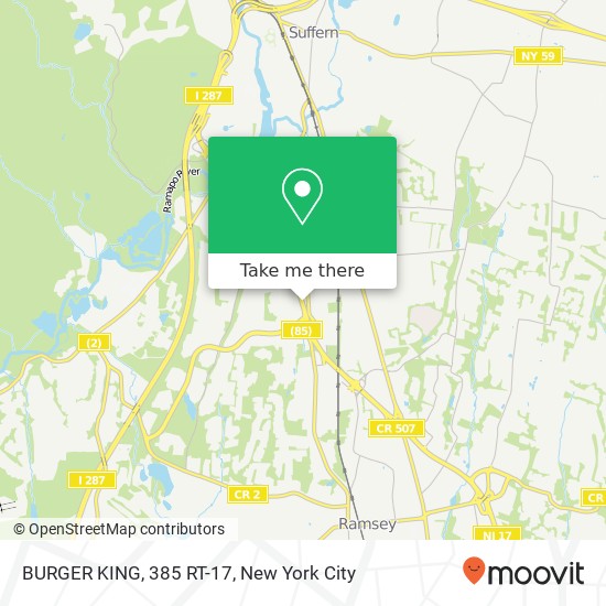 BURGER KING, 385 RT-17 map