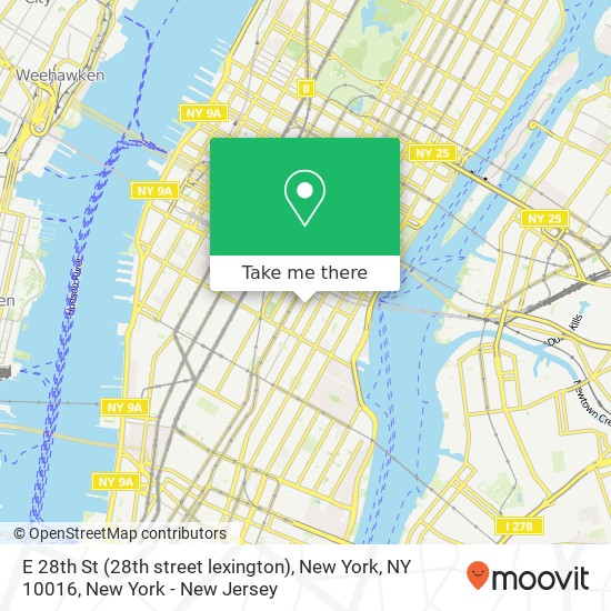 Mapa de E 28th St (28th street lexington), New York, NY 10016