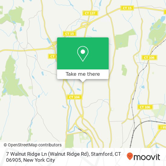 Mapa de 7 Walnut Ridge Ln (Walnut Ridge Rd), Stamford, CT 06905