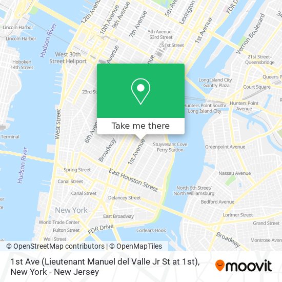 Mapa de 1st Ave (Lieutenant Manuel del Valle Jr St at 1st)