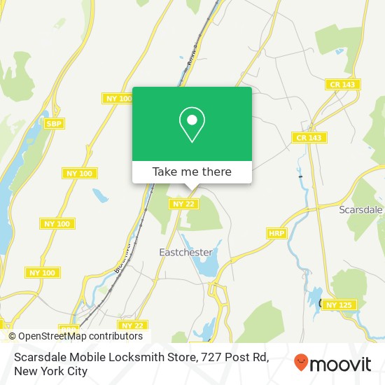 Mapa de Scarsdale Mobile Locksmith Store, 727 Post Rd