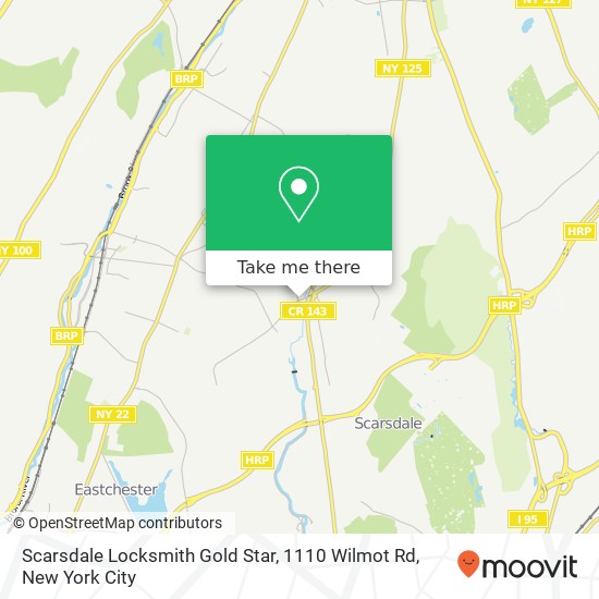 Mapa de Scarsdale Locksmith Gold Star, 1110 Wilmot Rd