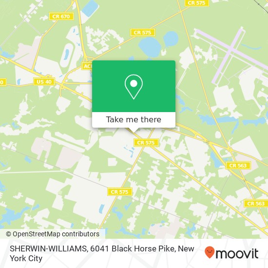 Mapa de SHERWIN-WILLIAMS, 6041 Black Horse Pike