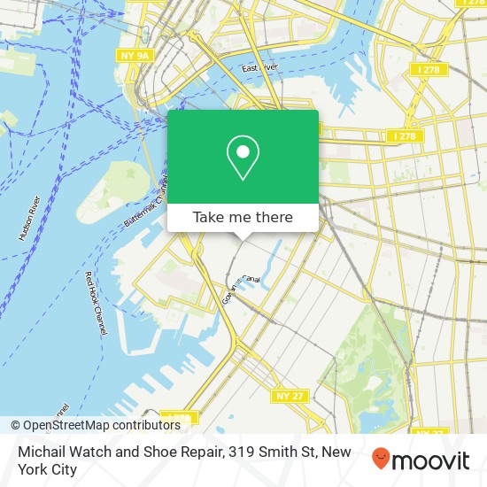 Mapa de Michail Watch and Shoe Repair, 319 Smith St