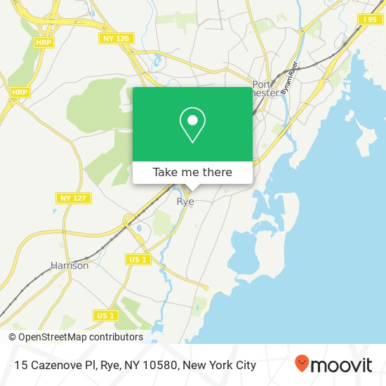 Mapa de 15 Cazenove Pl, Rye, NY 10580