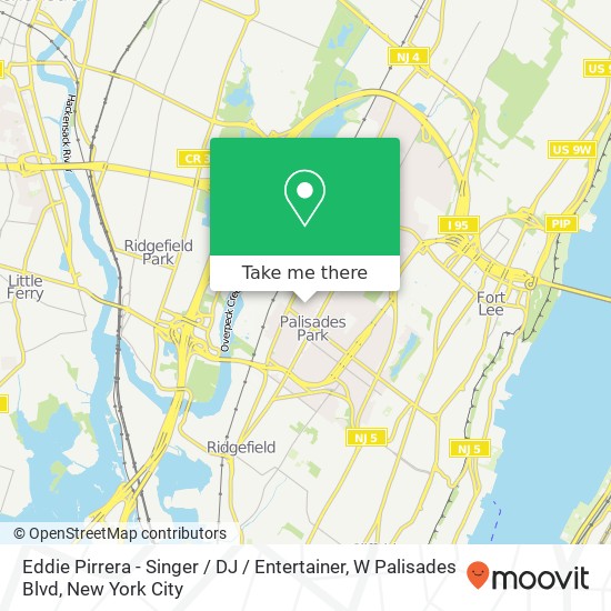 Mapa de Eddie Pirrera - Singer / DJ / Entertainer, W Palisades Blvd