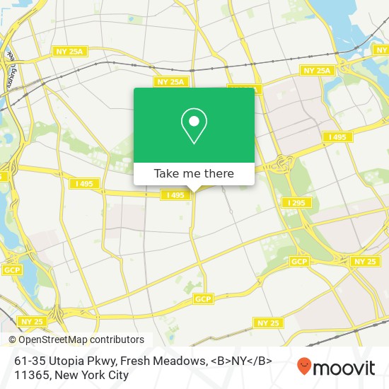 Mapa de 61-35 Utopia Pkwy, Fresh Meadows, <B>NY< / B> 11365