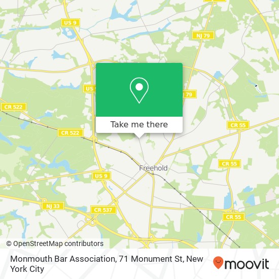 Mapa de Monmouth Bar Association, 71 Monument St