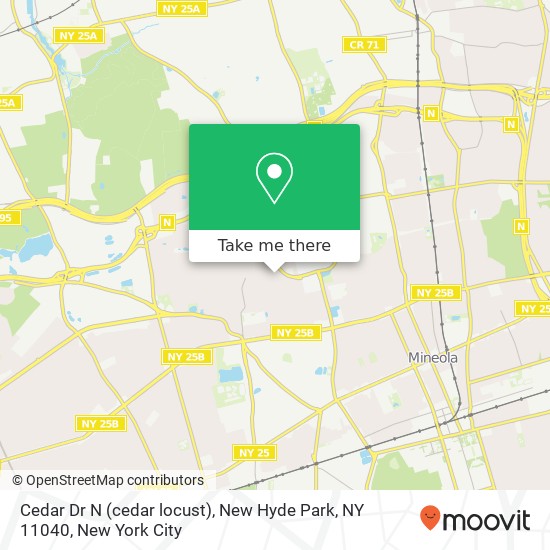 Mapa de Cedar Dr N (cedar locust), New Hyde Park, NY 11040