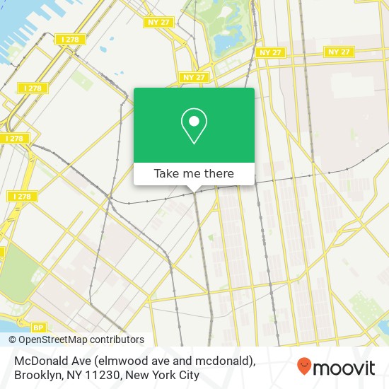 Mapa de McDonald Ave (elmwood ave and mcdonald), Brooklyn, NY 11230