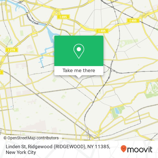 Mapa de Linden St, Ridgewood (RIDGEWOOD), NY 11385