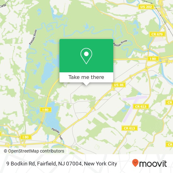 Mapa de 9 Bodkin Rd, Fairfield, NJ 07004