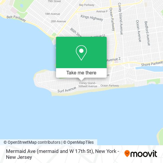 Mermaid Ave (mermaid and W 17th St) map