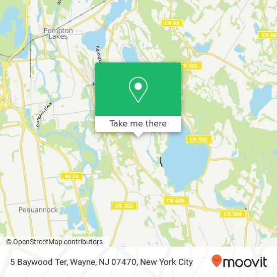 Mapa de 5 Baywood Ter, Wayne, NJ 07470