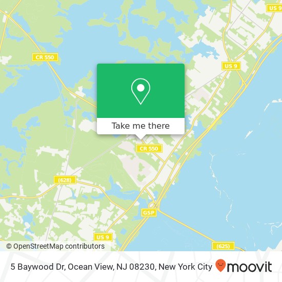 Mapa de 5 Baywood Dr, Ocean View, NJ 08230