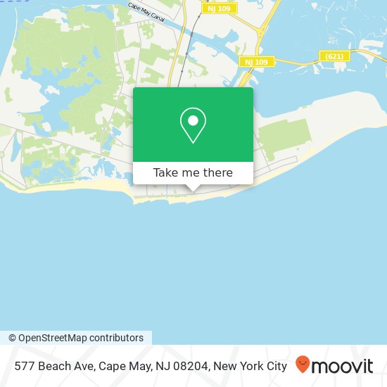 Mapa de 577 Beach Ave, Cape May, NJ 08204