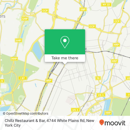 Chillz Restaurant & Bar, 4744 White Plains Rd map