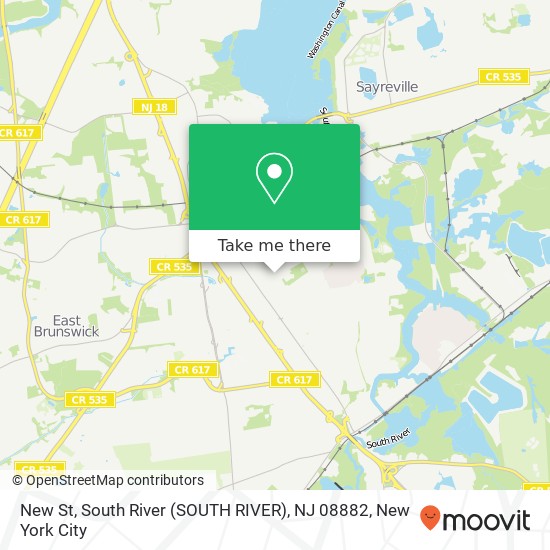 Mapa de New St, South River (SOUTH RIVER), NJ 08882