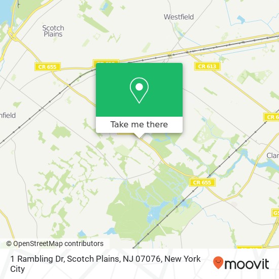 Mapa de 1 Rambling Dr, Scotch Plains, NJ 07076