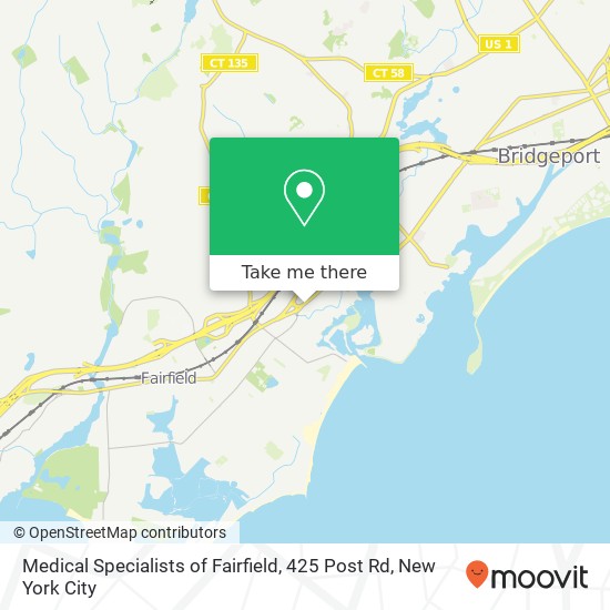 Medical Specialists of Fairfield, 425 Post Rd map