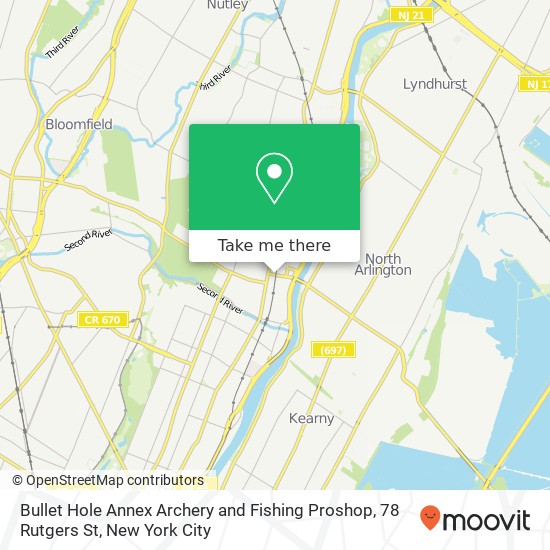 Mapa de Bullet Hole Annex Archery and Fishing Proshop, 78 Rutgers St