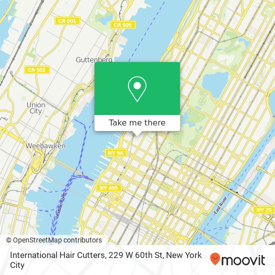 International Hair Cutters, 229 W 60th St map