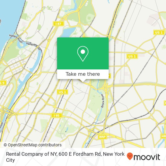 Rental Company of NY, 600 E Fordham Rd map