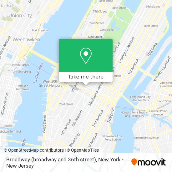 Mapa de Broadway (broadway and 36th street)