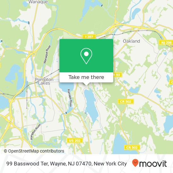 Mapa de 99 Basswood Ter, Wayne, NJ 07470