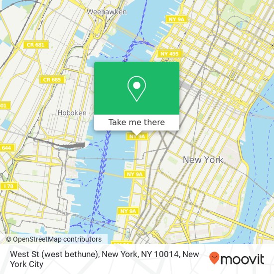 Mapa de West St (west bethune), New York, NY 10014