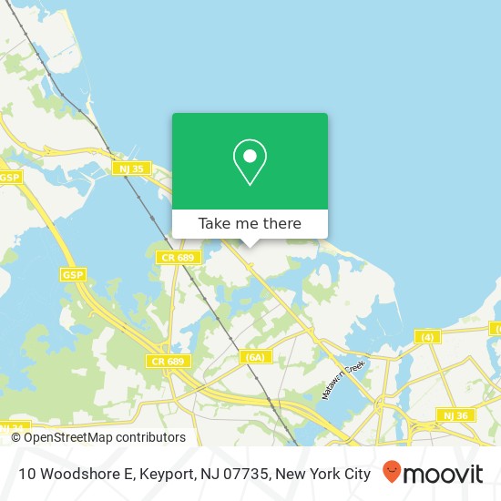 Mapa de 10 Woodshore E, Keyport, NJ 07735