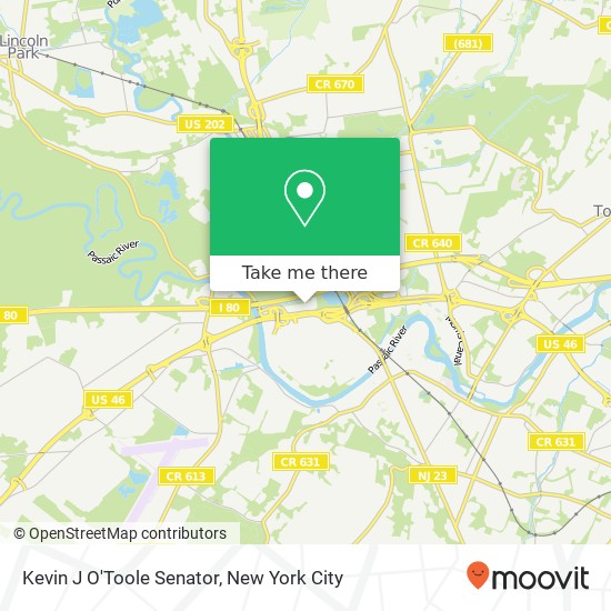 Kevin J O'Toole Senator map