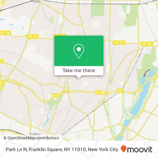 Mapa de Park Ln N, Franklin Square, NY 11010