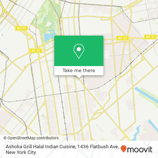 Mapa de Ashoka Grill Halal Indian Cuisine, 1436 Flatbush Ave