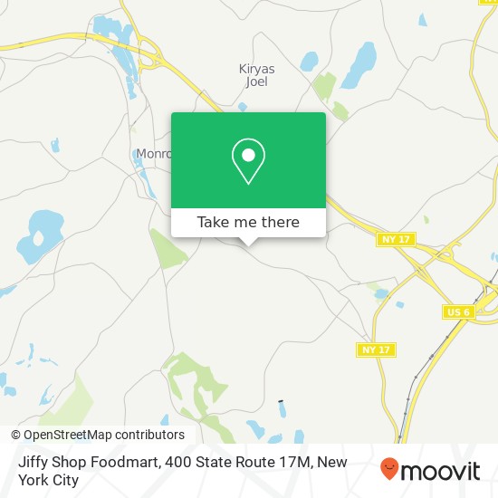 Mapa de Jiffy Shop Foodmart, 400 State Route 17M