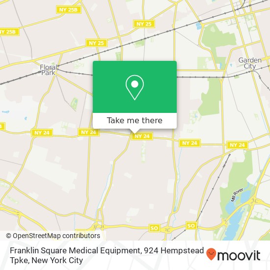 Mapa de Franklin Square Medical Equipment, 924 Hempstead Tpke