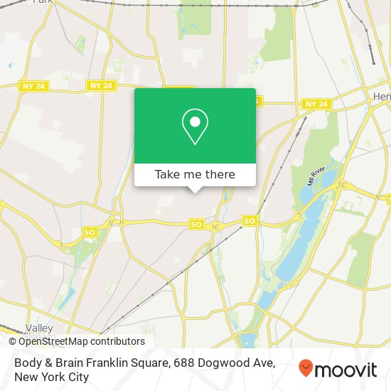 Mapa de Body & Brain Franklin Square, 688 Dogwood Ave