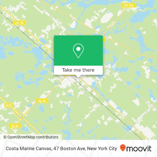 Mapa de Costa Marine Canvas, 47 Boston Ave