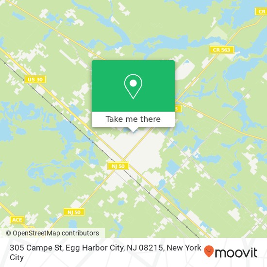 Mapa de 305 Campe St, Egg Harbor City, NJ 08215