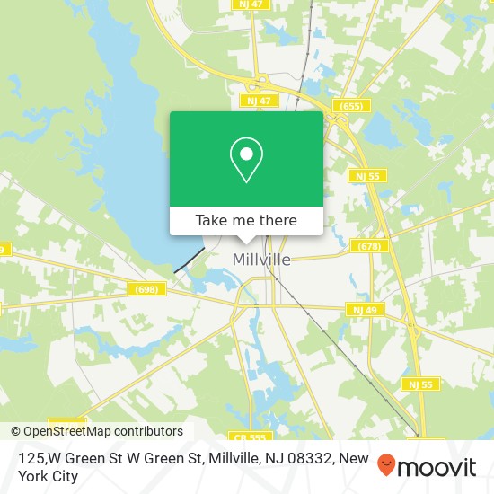 Mapa de 125,W Green St W Green St, Millville, NJ 08332