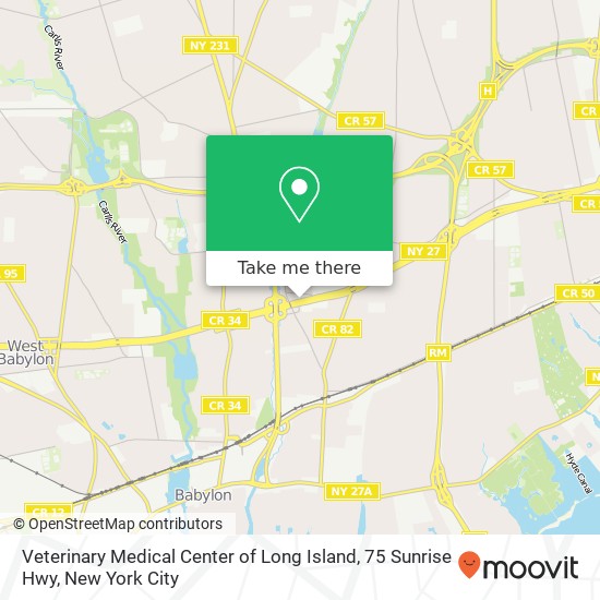 Mapa de Veterinary Medical Center of Long Island, 75 Sunrise Hwy