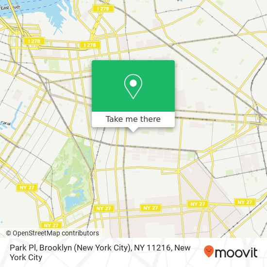 Park Pl, Brooklyn (New York City), NY 11216 map