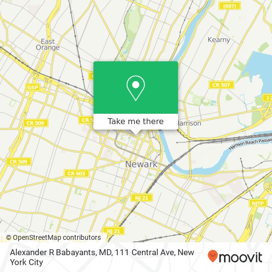 Mapa de Alexander R Babayants, MD, 111 Central Ave