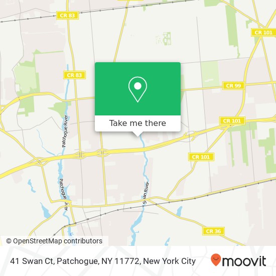 Mapa de 41 Swan Ct, Patchogue, NY 11772