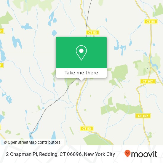 Mapa de 2 Chapman Pl, Redding, CT 06896