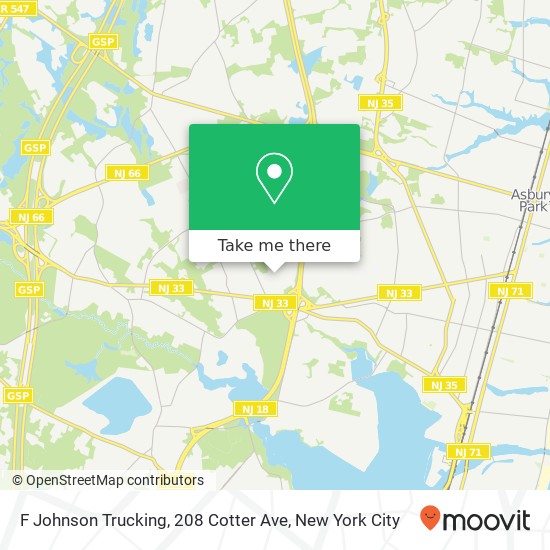 Mapa de F Johnson Trucking, 208 Cotter Ave