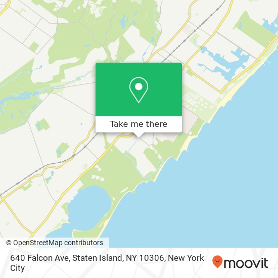 Mapa de 640 Falcon Ave, Staten Island, NY 10306