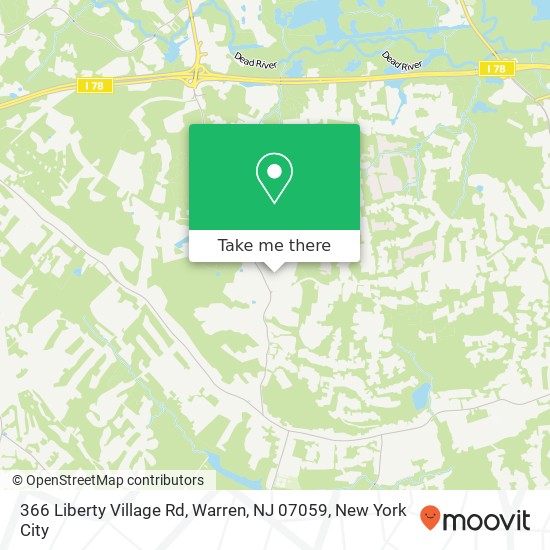 Mapa de 366 Liberty Village Rd, Warren, NJ 07059